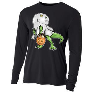 Funny T-Rex Ghost Pumpkin Candy  Cooling Performance Long Sleeve Crew