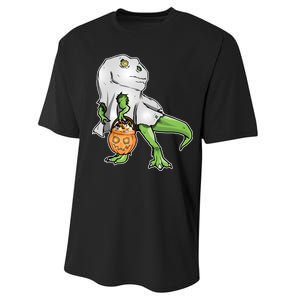 Funny T-Rex Ghost Pumpkin Candy  Performance Sprint T-Shirt