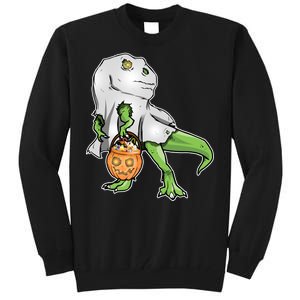 Funny T-Rex Ghost Pumpkin Candy  Tall Sweatshirt