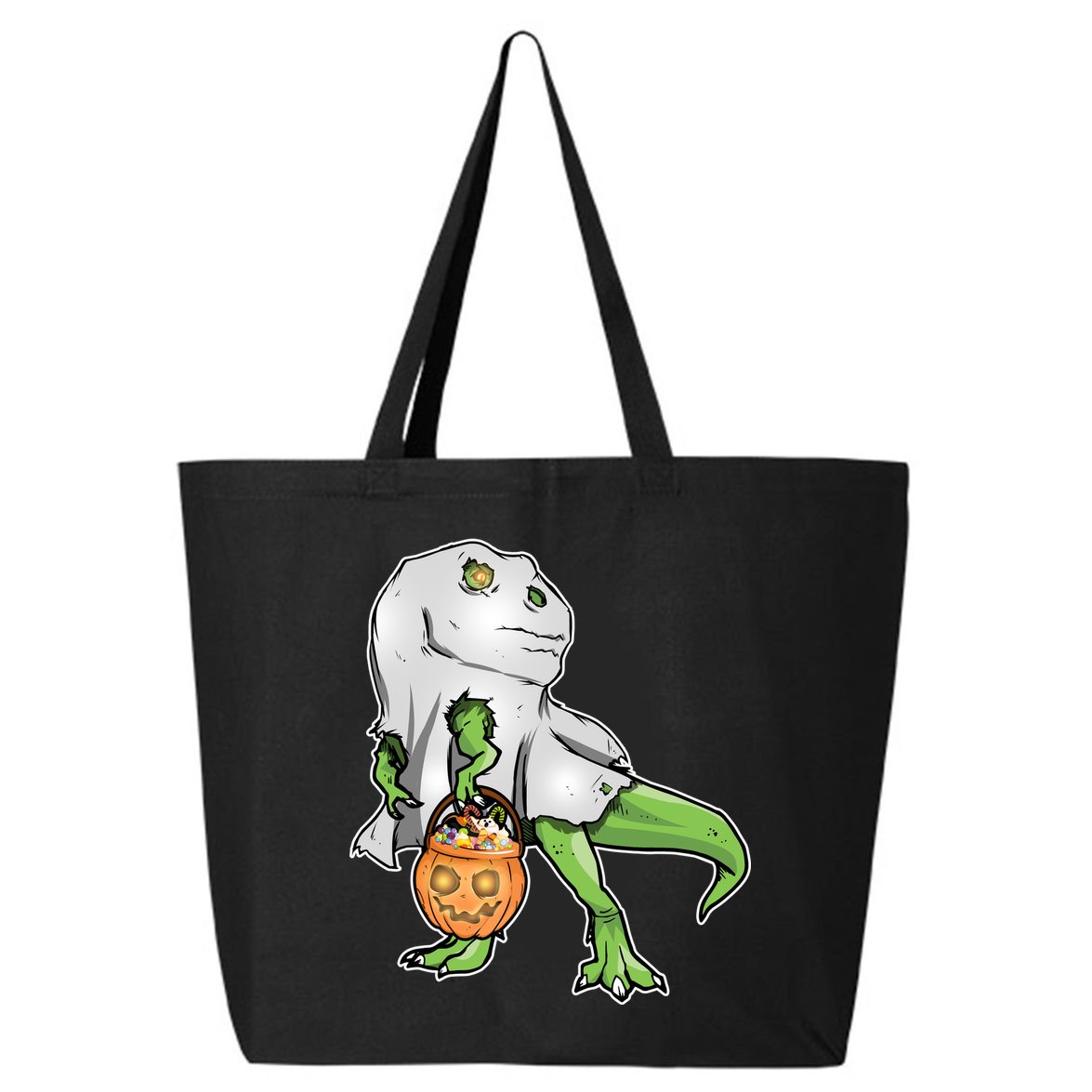 Funny T-Rex Ghost Pumpkin Candy  25L Jumbo Tote