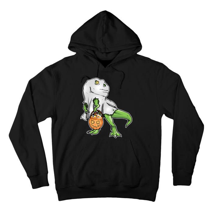 Funny T-Rex Ghost Pumpkin Candy  Tall Hoodie