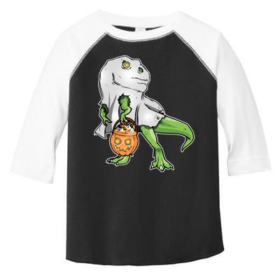 Funny T-Rex Ghost Pumpkin Candy  Toddler Fine Jersey T-Shirt