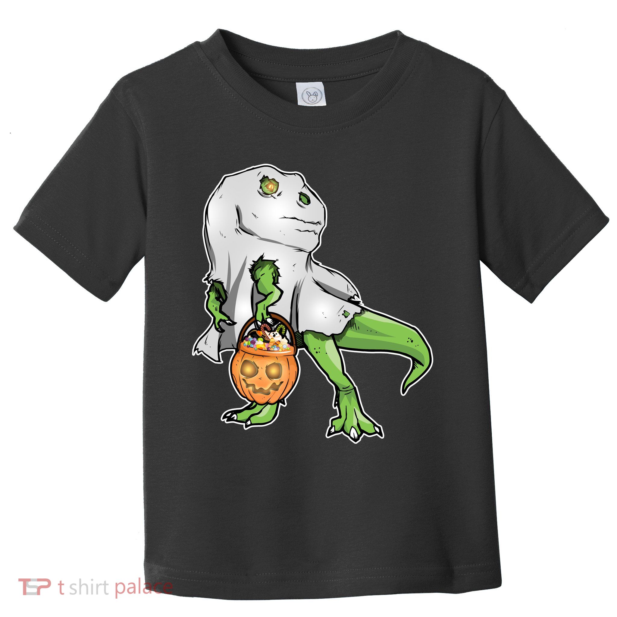 Funny T-Rex Ghost Pumpkin Candy  Toddler T-Shirt