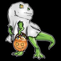 Funny T-Rex Ghost Pumpkin Candy  Kids T-Shirt
