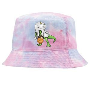 Funny T-Rex Ghost Pumpkin Candy  Tie-Dyed Bucket Hat