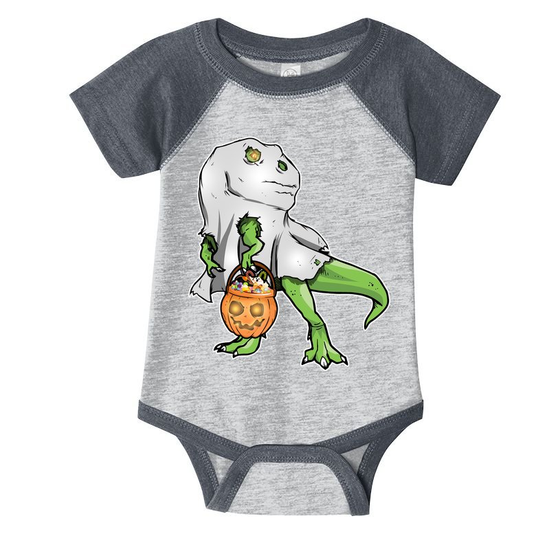 Funny T-Rex Ghost Pumpkin Candy  Infant Baby Jersey Bodysuit