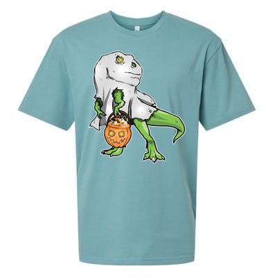 Funny T-Rex Ghost Pumpkin Candy  Sueded Cloud Jersey T-Shirt