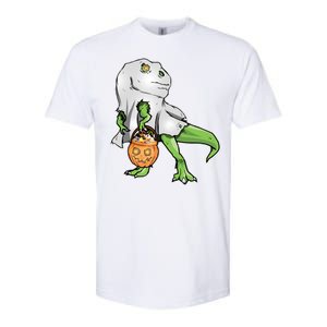 Funny T-Rex Ghost Pumpkin Candy  Softstyle CVC T-Shirt