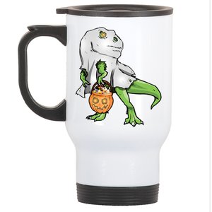 Funny T-Rex Ghost Pumpkin Candy  Stainless Steel Travel Mug