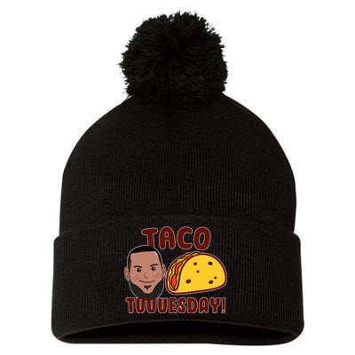 Funny Taco Tuesday Pom Pom 12in Knit Beanie