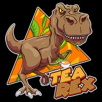 Funny Tea Rex Dinosaur Tea Lover Button