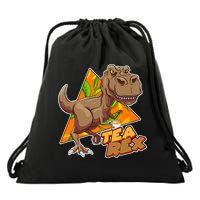 Funny Tea Rex Dinosaur Tea Lover Drawstring Bag