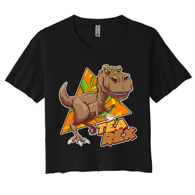 Funny Tea Rex Dinosaur Tea Lover Crop Top
