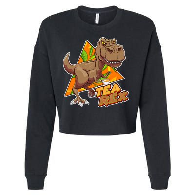 Funny Tea Rex Dinosaur Tea Lover Cropped Pullover Crew