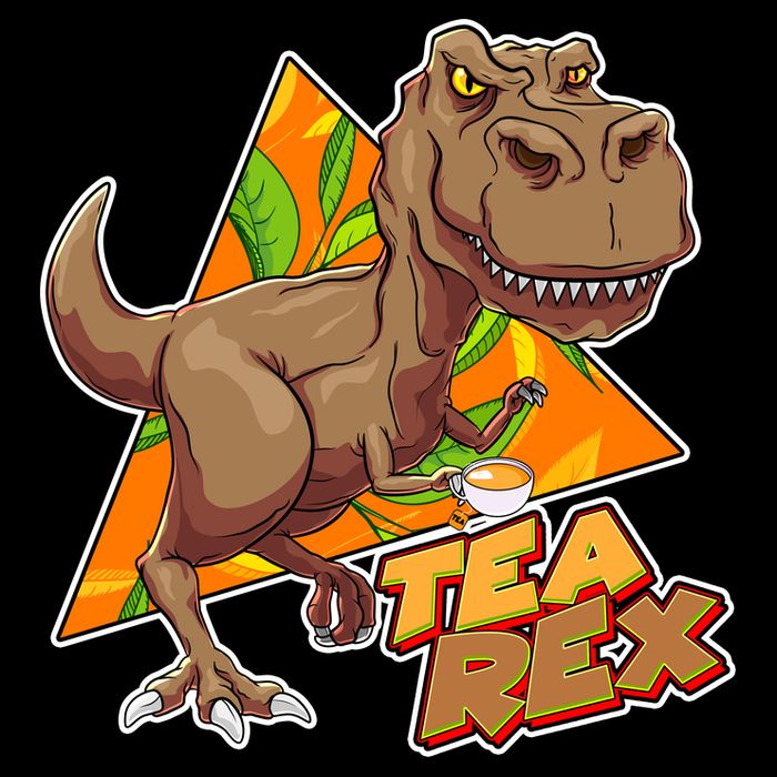 Funny Tea Rex Dinosaur Tea Lover Cropped Pullover Crew