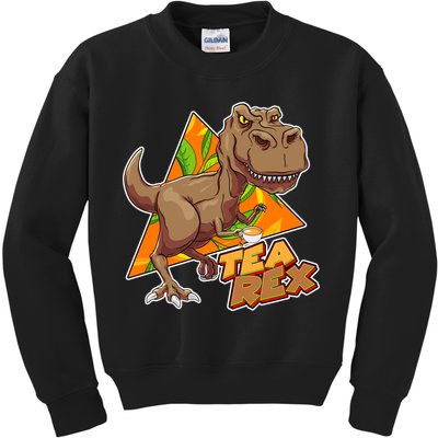 Funny Tea Rex Dinosaur Tea Lover Kids Sweatshirt