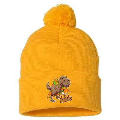 Funny Tea Rex Dinosaur Tea Lover Pom Pom 12in Knit Beanie