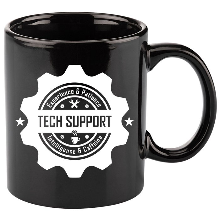 Funny Tech Support  11oz C Handle Ceramic Mug