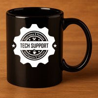 Funny Tech Support  11oz C Handle Ceramic Mug