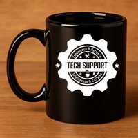 Funny Tech Support  11oz C Handle Ceramic Mug