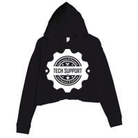 Funny Tech Support  Crop Fleece Hoodie