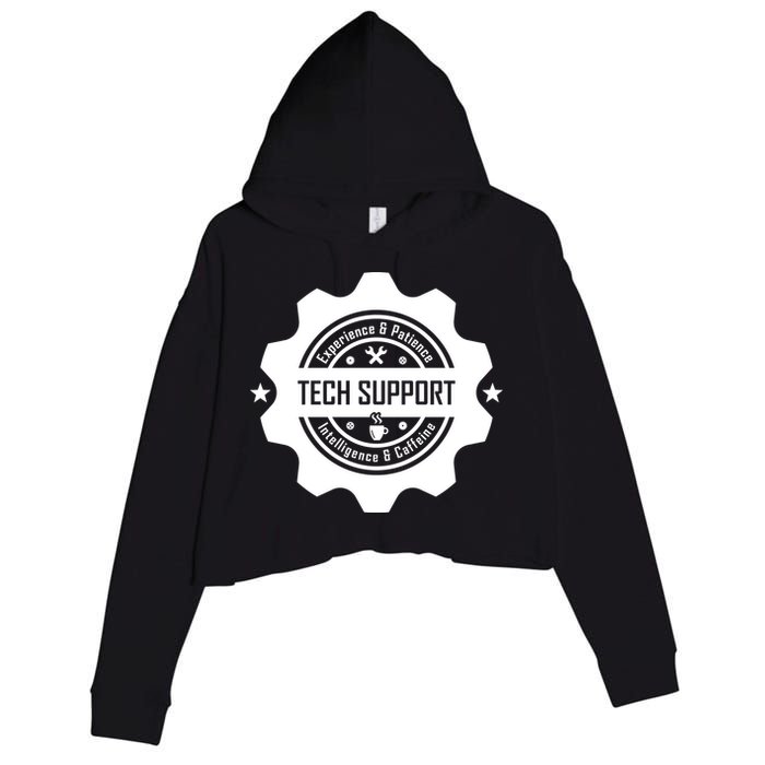 Funny Tech Support  Crop Fleece Hoodie