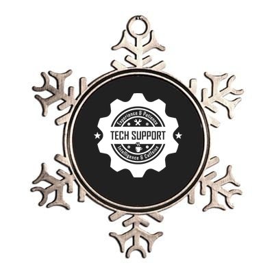 Funny Tech Support  Metallic Star Ornament