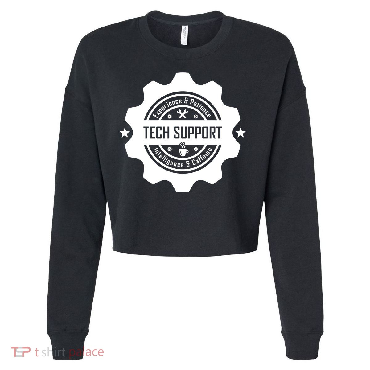 Funny Tech Support  Cropped Pullover Crew