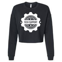 Funny Tech Support  Cropped Pullover Crew