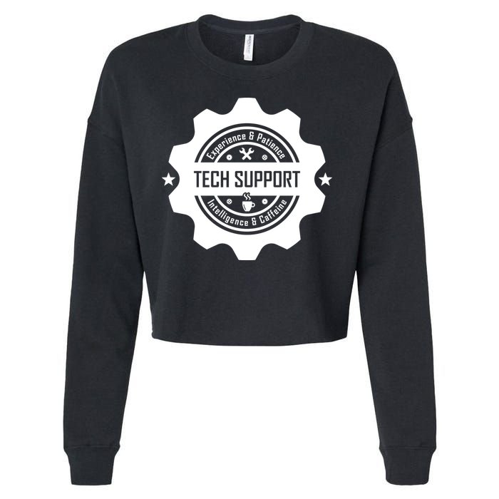 Funny Tech Support  Cropped Pullover Crew