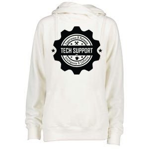 Funny Tech Support  Womens Funnel Neck Pullover Hood