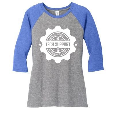 Funny Tech Support  Women's Tri-Blend 3/4-Sleeve Raglan Shirt