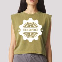 Funny Tech Support  Garment-Dyed Women's Muscle Tee