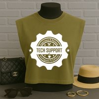 Funny Tech Support  Garment-Dyed Women's Muscle Tee