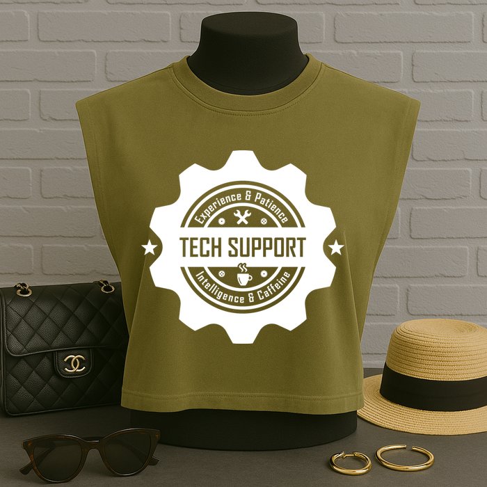 Funny Tech Support  Garment-Dyed Women's Muscle Tee