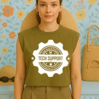 Funny Tech Support  Garment-Dyed Women's Muscle Tee
