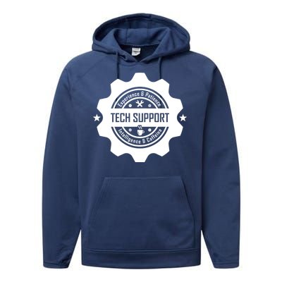 Funny Tech Support  Performance Fleece Hoodie