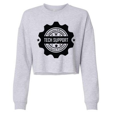 Funny Tech Support  Cropped Pullover Crew