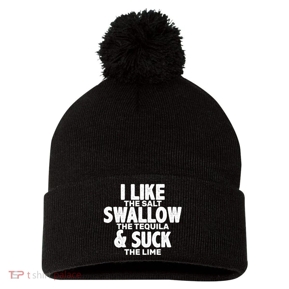 Funny Tequila Shots  Pom Pom 12in Knit Beanie