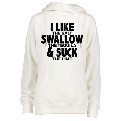 Funny Tequila Shots  Womens Funnel Neck Pullover Hood