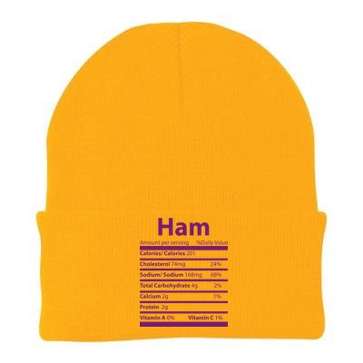 Funny Thanksgiving Christmas Ham Food Nutrition Facts Knit Cap Winter Beanie