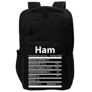 Funny Thanksgiving Christmas Ham Food Nutrition Facts Impact Tech Backpack