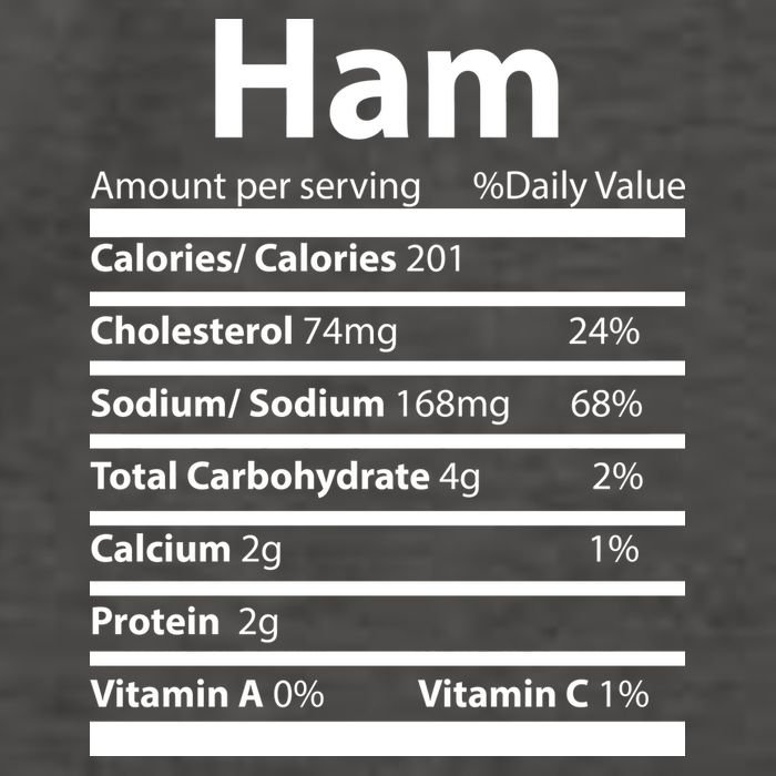 Funny Thanksgiving Christmas Ham Food Nutrition Facts Vector Backpack