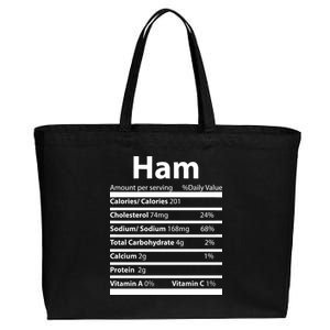 Funny Thanksgiving Christmas Ham Food Nutrition Facts Cotton Canvas Jumbo Tote