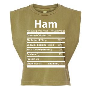 Funny Thanksgiving Christmas Ham Food Nutrition Facts Garment-Dyed Women's Muscle Tee