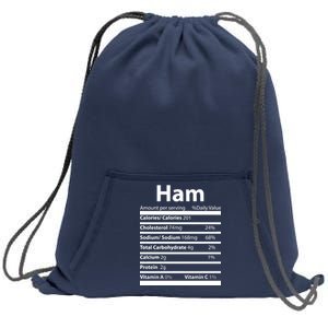 Funny Thanksgiving Christmas Ham Food Nutrition Facts Sweatshirt Cinch Pack Bag