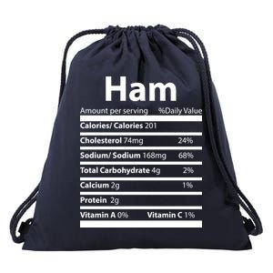 Funny Thanksgiving Christmas Ham Food Nutrition Facts Drawstring Bag