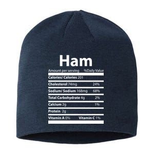 Funny Thanksgiving Christmas Ham Food Nutrition Facts Sustainable Beanie