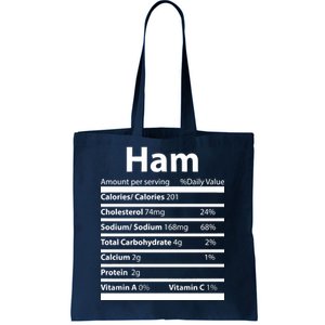 Funny Thanksgiving Christmas Ham Food Nutrition Facts Tote Bag