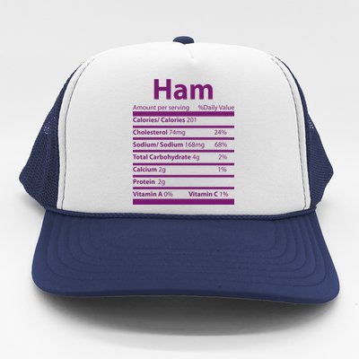 Funny Thanksgiving Christmas Ham Food Nutrition Facts Trucker Hat